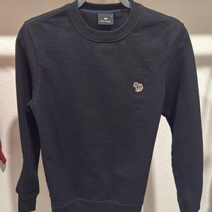 Paul Smith Black Cotton Embroidered Zebra Logo Sweatshirt